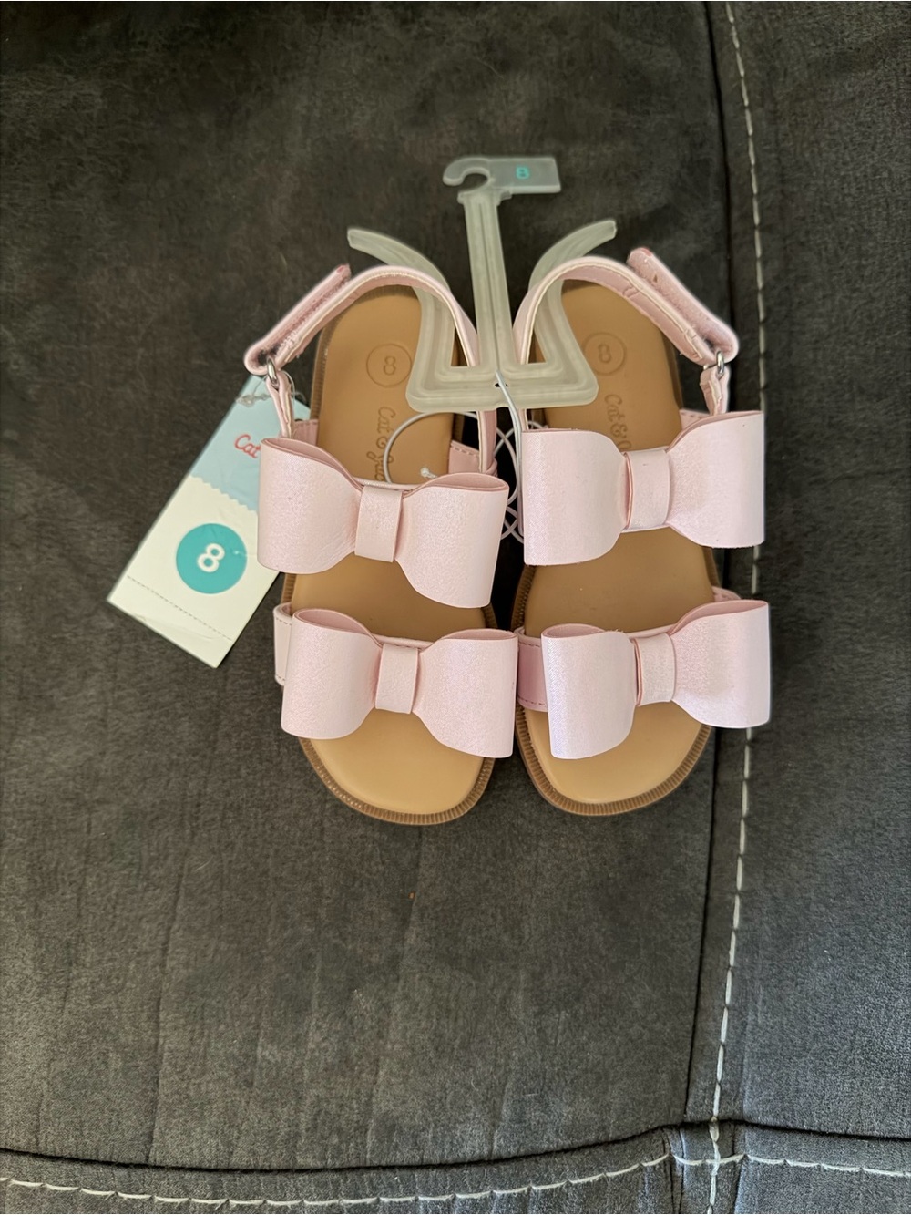 Cat & Jack Toddlers’ Pink Bow Sandals - Size 8